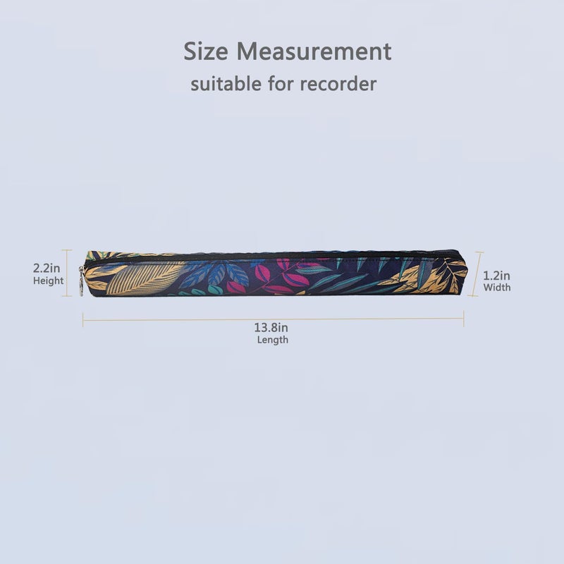 Farcaya Recorder Case Bag Only Storage Soprano Descant Flute Music Instrument Portable for Gift (Leaf) - Image 4